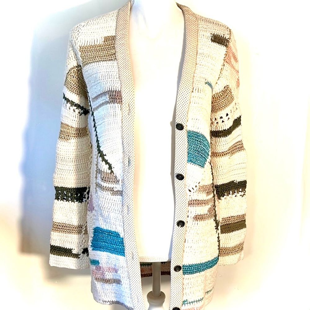 Rag & Bone Multicolored Crochet Cardigan